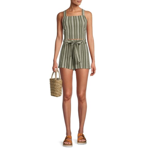 NOBO Green Striped Two-Piece Set No Boundaries L Jr 11-13 RAA10431 New - Picture 1 of 7